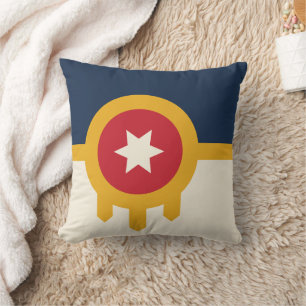 Tulsa Flagga om amerikanska MoJo Pillow Kudde