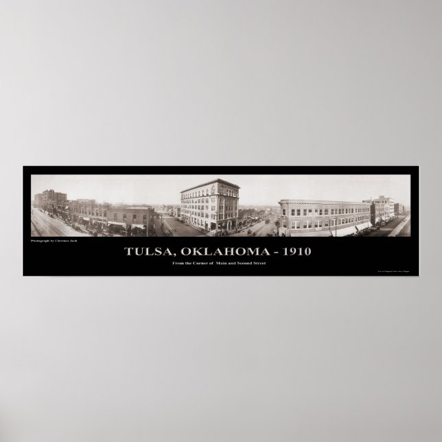 Tulsa, OK - Panoramfotografi - 1910 Poster (Framsidan)
