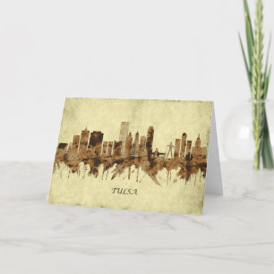 Tulsa Oklahoma Cityscape Helgkort