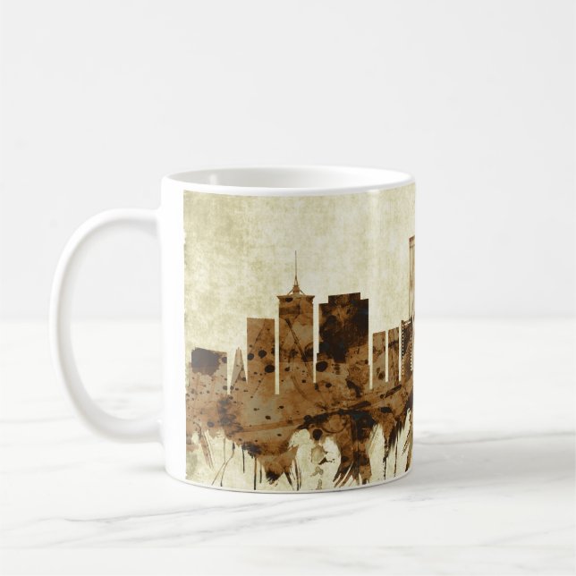 Tulsa Oklahoma Cityscape Kaffemugg (Vänster)
