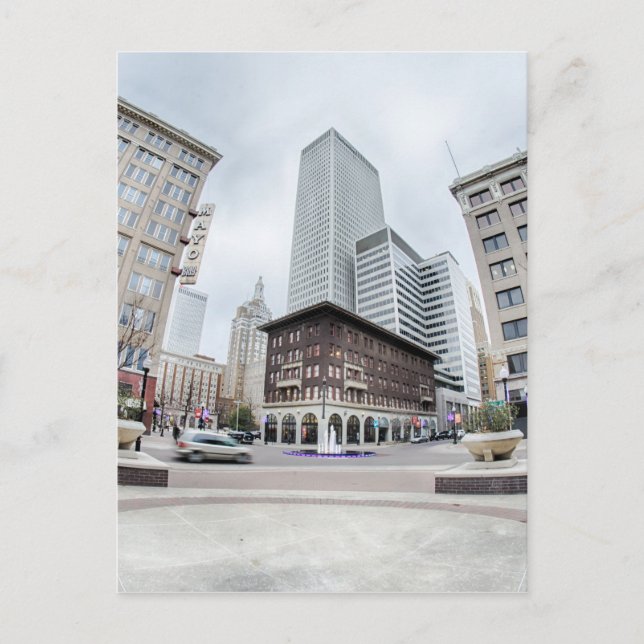 Tulsa oklahoma i centrala staden vykort (Framsida)
