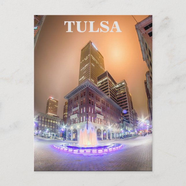Tulsa oklahoma i centrala staden vykort (Framsida)