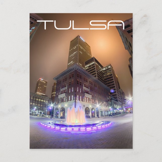 Tulsa Oklahoma i centrala staden Vykort (Framsida)
