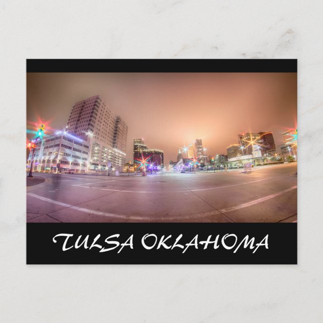 Tulsa oklahoma i centrala staden vykort (Framsida)