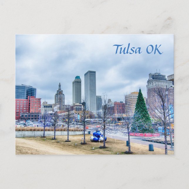 Tulsa oklahoma i centrala staden vykort (Framsida)