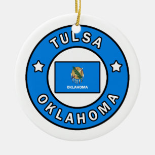Tulsa Oklahoma Julgransprydnad Keramik