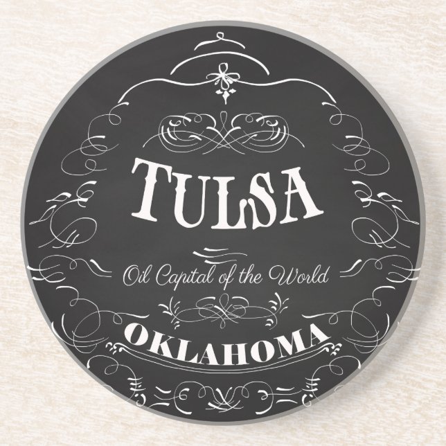Tulsa Oklahoma - olje- huvudstad av världen Underlägg Sandsten (Framsidan)