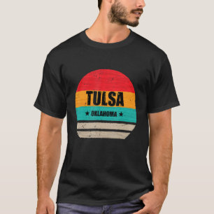 Tulsa Oklahoma Retro Vintage Sunset US State Tulsa T Shirt