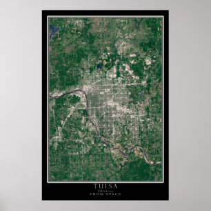 Tulsa Oklahoma Satellite Poster Karta