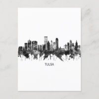 Tulsa Oklahoma Skyline BW