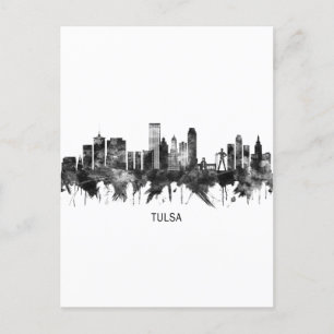 Tulsa Oklahoma Skyline BW Helg Vykort
