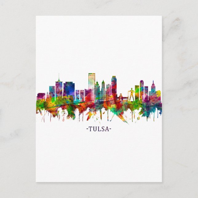 Tulsa Oklahoma Skyline Helg Vykort (Framsida)