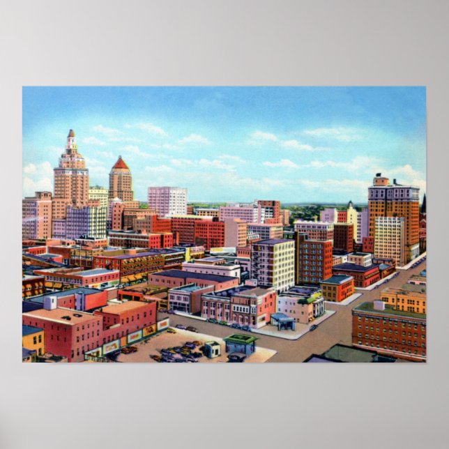 Tulsa Oklahoma Skyline Poster (Framsidan)