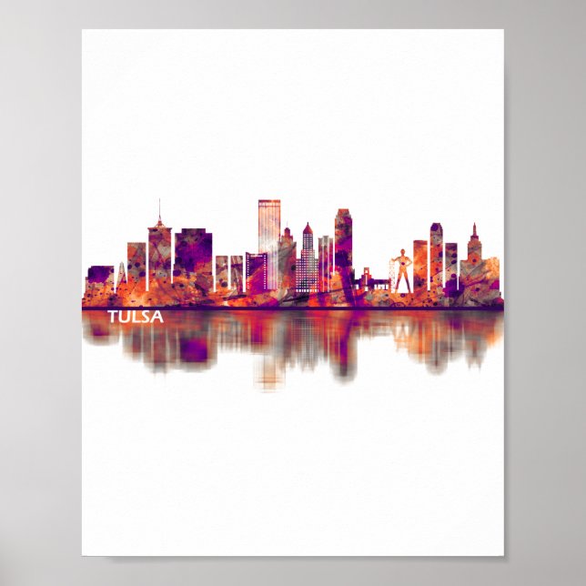 Tulsa Oklahoma Skyline Poster (Framsidan)