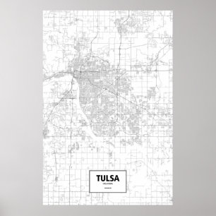 Tulsa, Oklahoma (svart på vitt) Poster