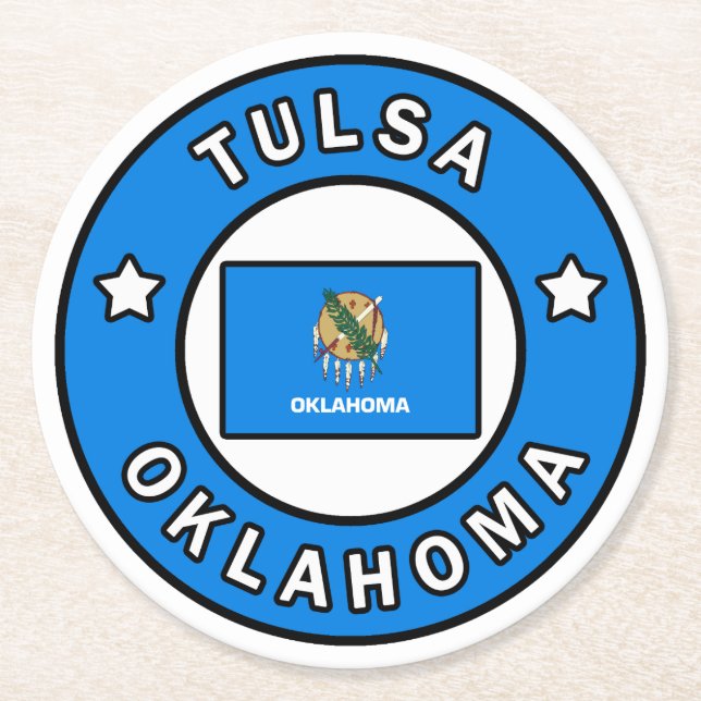 Tulsa Oklahoma Underlägg Papper Rund (Framsidan)