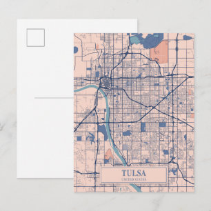 Tulsa oklahoma USA Blåsiga Stadskarta Resa Vykort