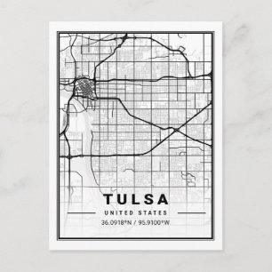 Tulsa Oklahoma USA Travel City Karta Vykort