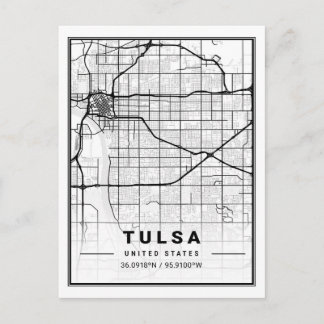 Tulsa Oklahoma USA Travel City Karta Vykort