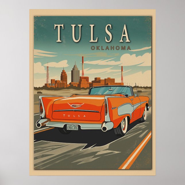 Tulsa Oklahoma Vintage resor Poster (Framsidan)