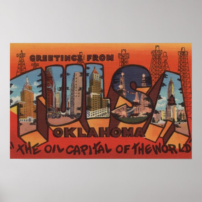 Tulsa, OklahomaLarge Brev ScenesTulsa, OK Poster (Framsidan)