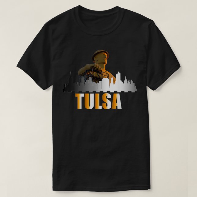 Tulsa Oklahomas och Tulsas gyllene förare T Shirt (Design framsida)