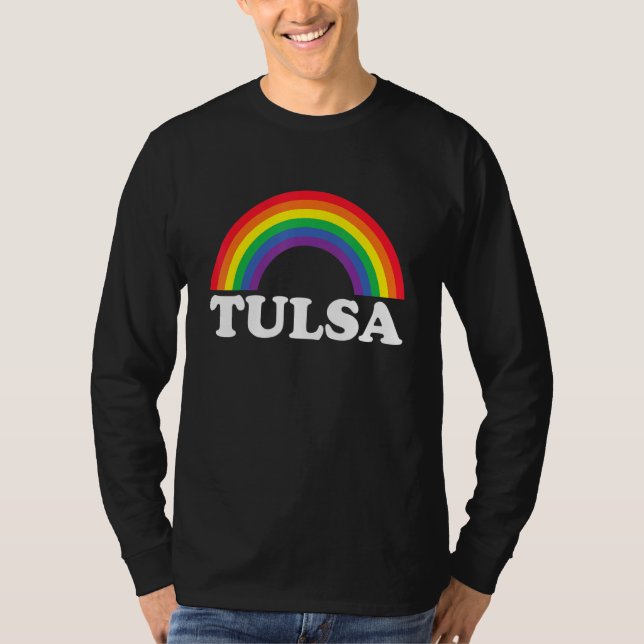 Tulsa Rainbow LGBTQ Gay Pride Lesbians Queer T Shirt (Framsida)