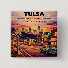 Tulsa Route 66 Reseminnelse för resenärer Knapp