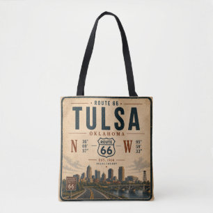 Tulsa Route 66 Stad Koordinater Resa Tygkasse
