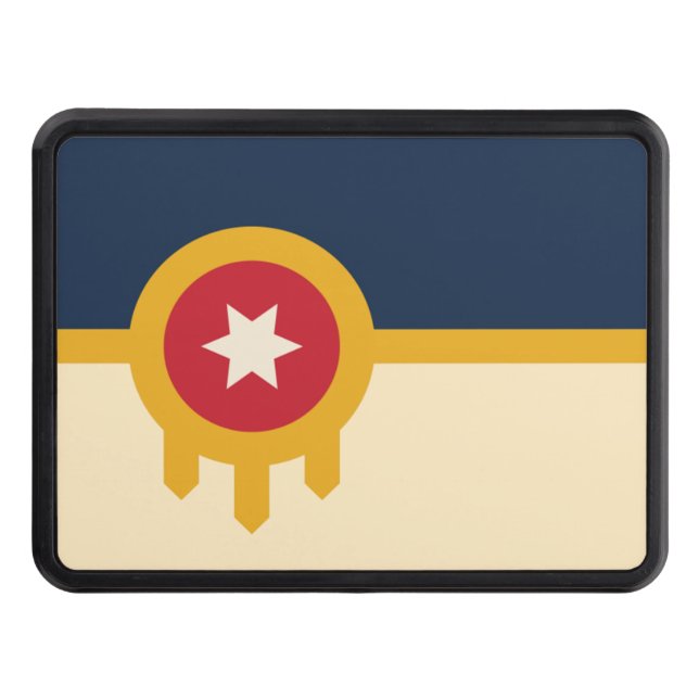 Tulsa-staden flagga dragkroksskydd (Framsidan)