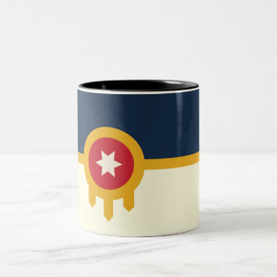 Tulsa-staden flagga Två-Tonad mugg
