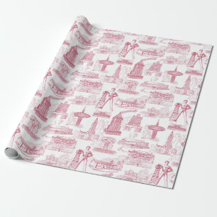 Tulsa Toile Wrapping Papper Roll Presentpapper