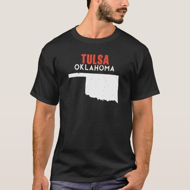 Tulsa USA State America Travel Oklahoman T Shirt (Framsida)