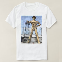 Tulsas Golden Driller-staty-vattenfärgsmålning T Shirt