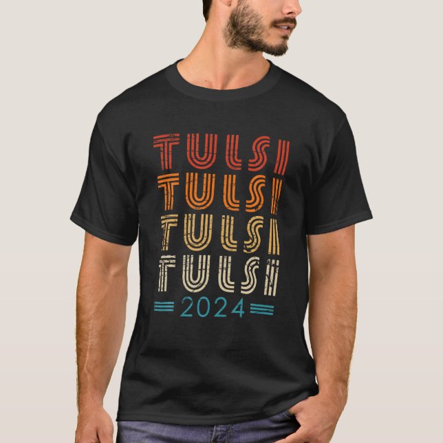 Tulsi 2024 Tulsi Gabbard för president 2024 Retro T Shirt (Framsida)