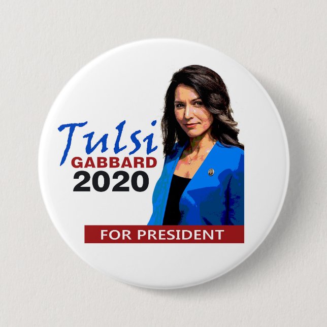Tulsi Gabbard för presidenten 2020 Knapp (Framsida)