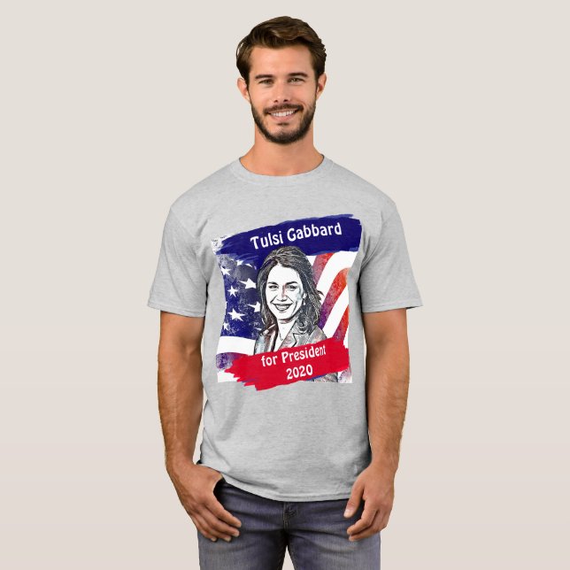 Tulsi Gabbard till president 2020 T Shirt (Hel framsida)