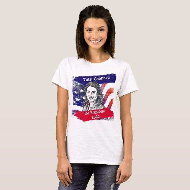 Tulsi Gabbard till president 2020 T Shirt (Hel framsida)