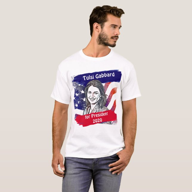Tulsi Gabbard till president 2020 T Shirt (Hel framsida)