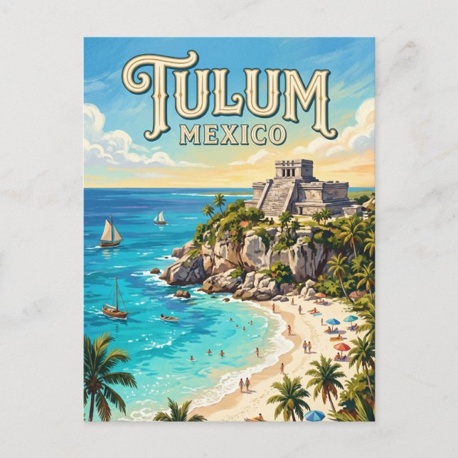 Tulum arkeologiska zon Mexiko Vykort (Framsida)