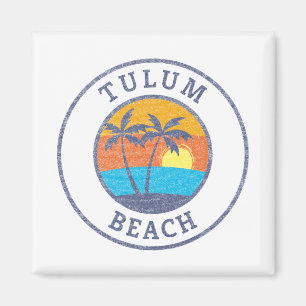 Tulum Beach, Riviera Maya Faded Classic Stil Magnet
