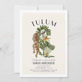 Tulum Leopard Bachelorette Helg Intern QR Inbjudningar