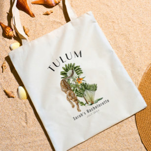 Tulum Leopard Bachelorette Helg Välkommen Tygkasse