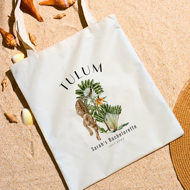 Tulum Leopard Bachelorette Helg Välkommen Tygkasse (Skapare uppladdad)