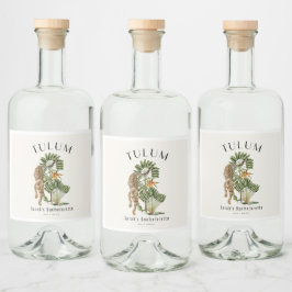 Tulum Leopard Tropisk Möhippa Spritflaskor Etikett
