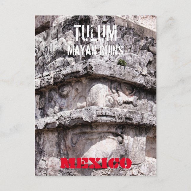 Tulum Mayan Temple Mexico Postcard Helg Vykort (Framsida)