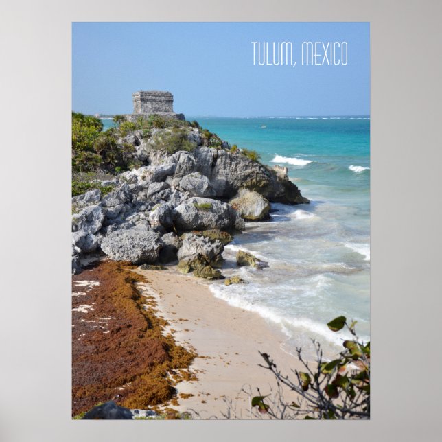 Tulum Mayaruiner Mexiko Resa souvenir Poster (Framsidan)