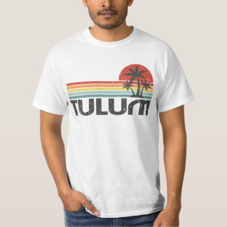 Tulum Mexico - Mexikanska boparken Retro Sunset Vi T Shirt