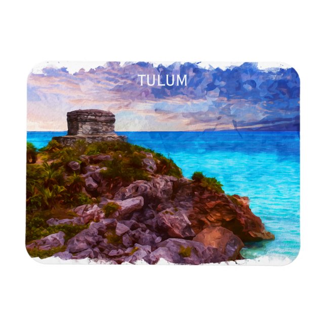 Tulum Mexico Panorama View Magnet (Horisontell)