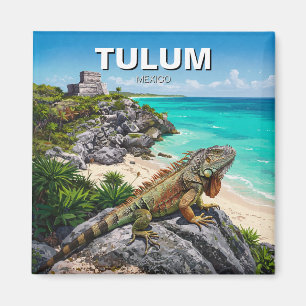Tulum Mexico Resa Iguana Magnet
